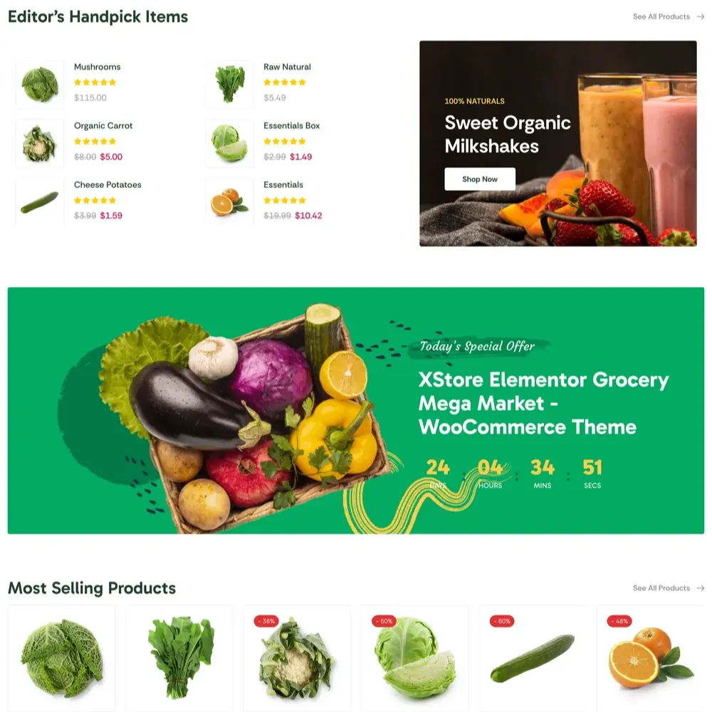 Grocery Market Website Design with Free Web Hosting