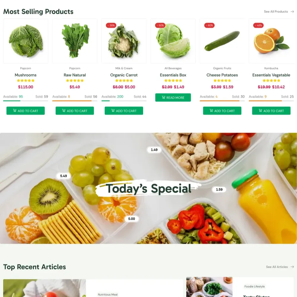 Grocery Market Website Design with Free Web Hosting