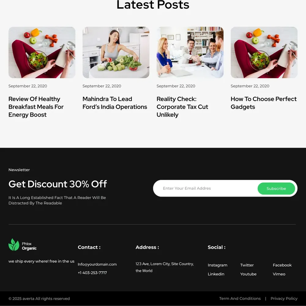 Health Food Store Website Design with Free VPS Web Hosting