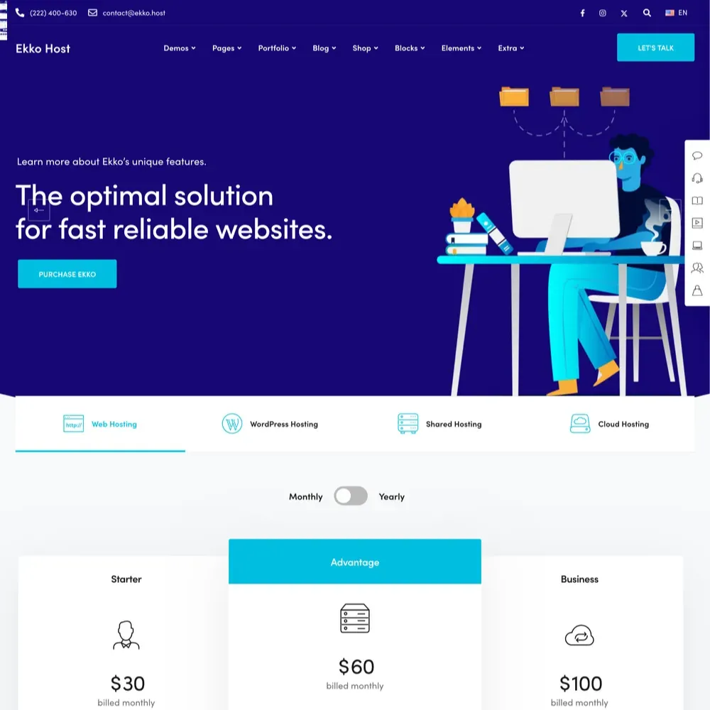Hosting Service Website Design with Free VPS Web Hosting