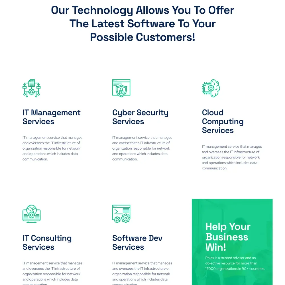 IT Service Website Design with Free VPS Web Hosting