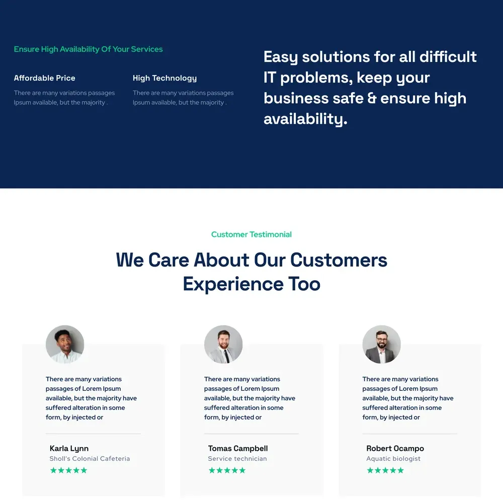 IT Service Website Design with Free VPS Web Hosting