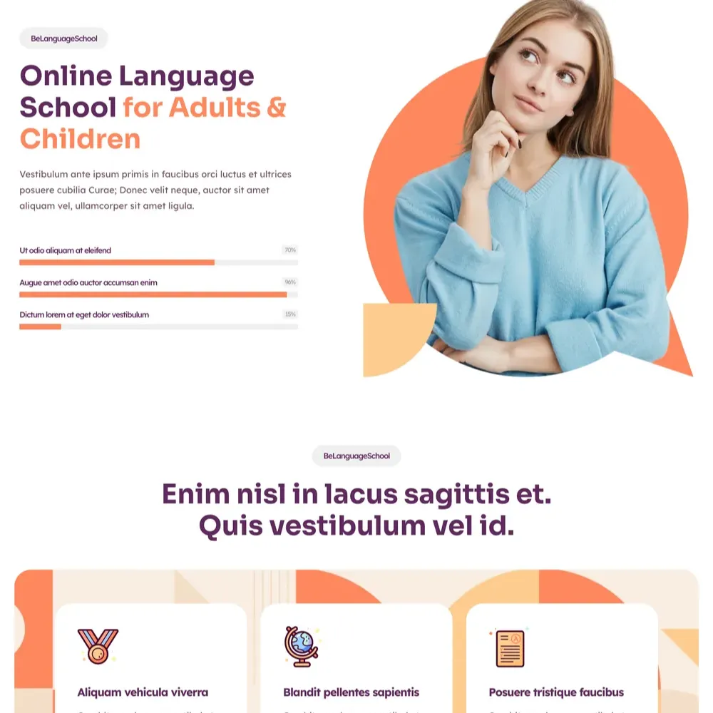 Language School Website Design with Free Web Hosting