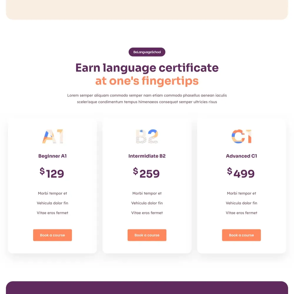 Language School Website Design with Free Web Hosting
