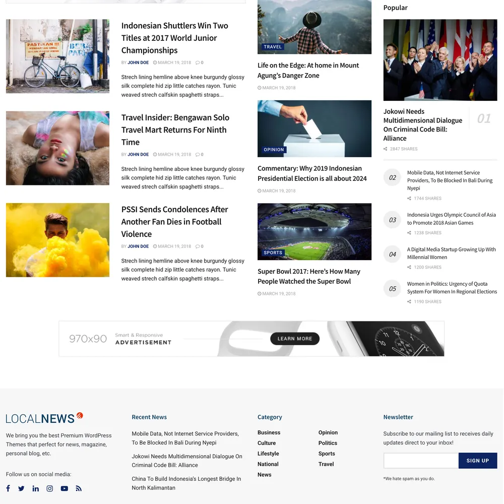 Local News Website Design with Free VPS Web Hosting
