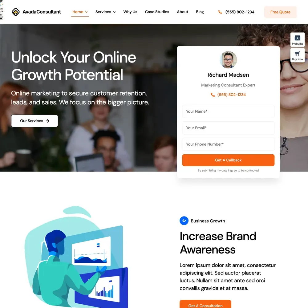 Marketing Consultant Website Design with Free VPS Web Hosting