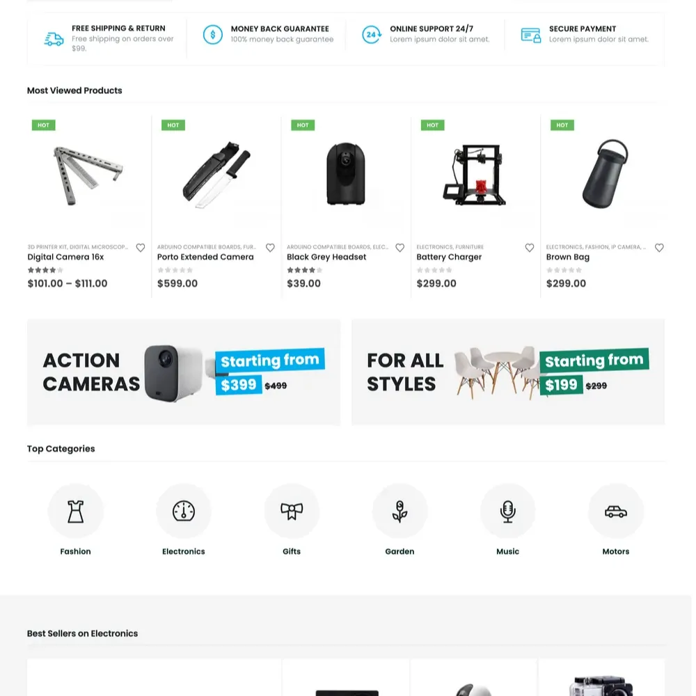 Marketplace Website Design with Free VPS Web Hosting