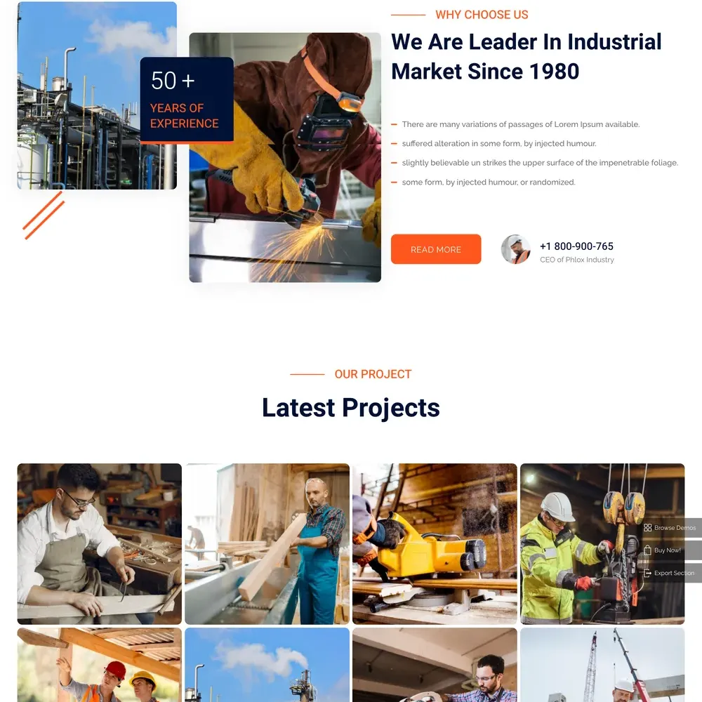 Mechanical Industry Website Design with Free VPS Web Hosting