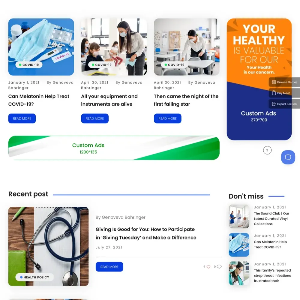Medical Blog Website Design with Free VPS Web Hosting