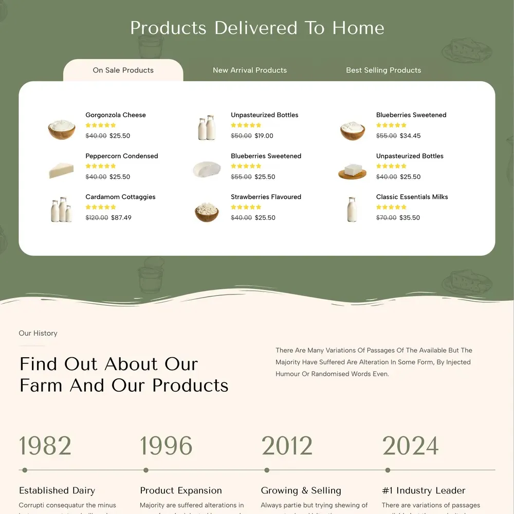 Milk Farm Website Design with Free Web Hosting