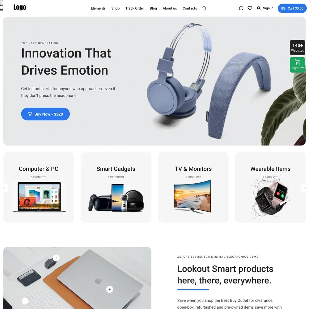 Minimal Electronics Website Design with Free Web Hosting