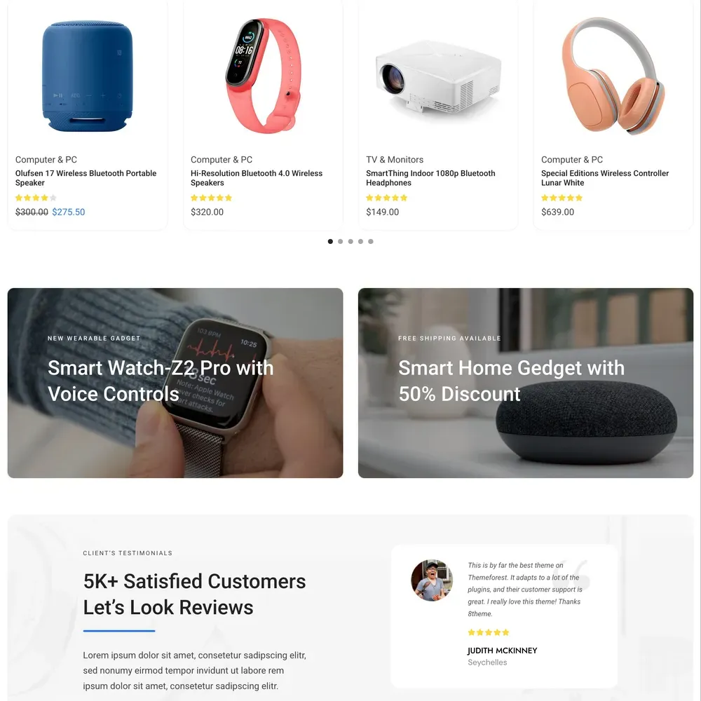 Minimal Electronics Website Design with Free Web Hosting
