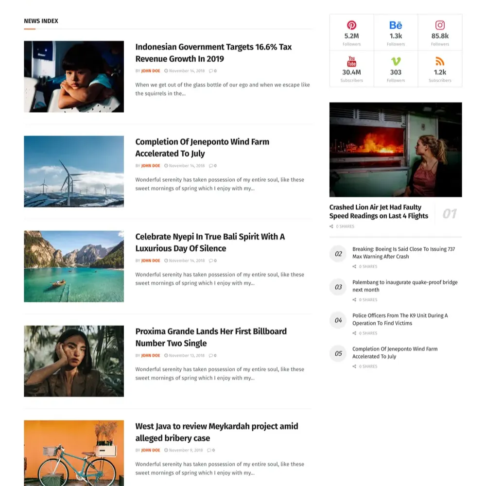 Morning News Website Design with Free VPS Web Hosting