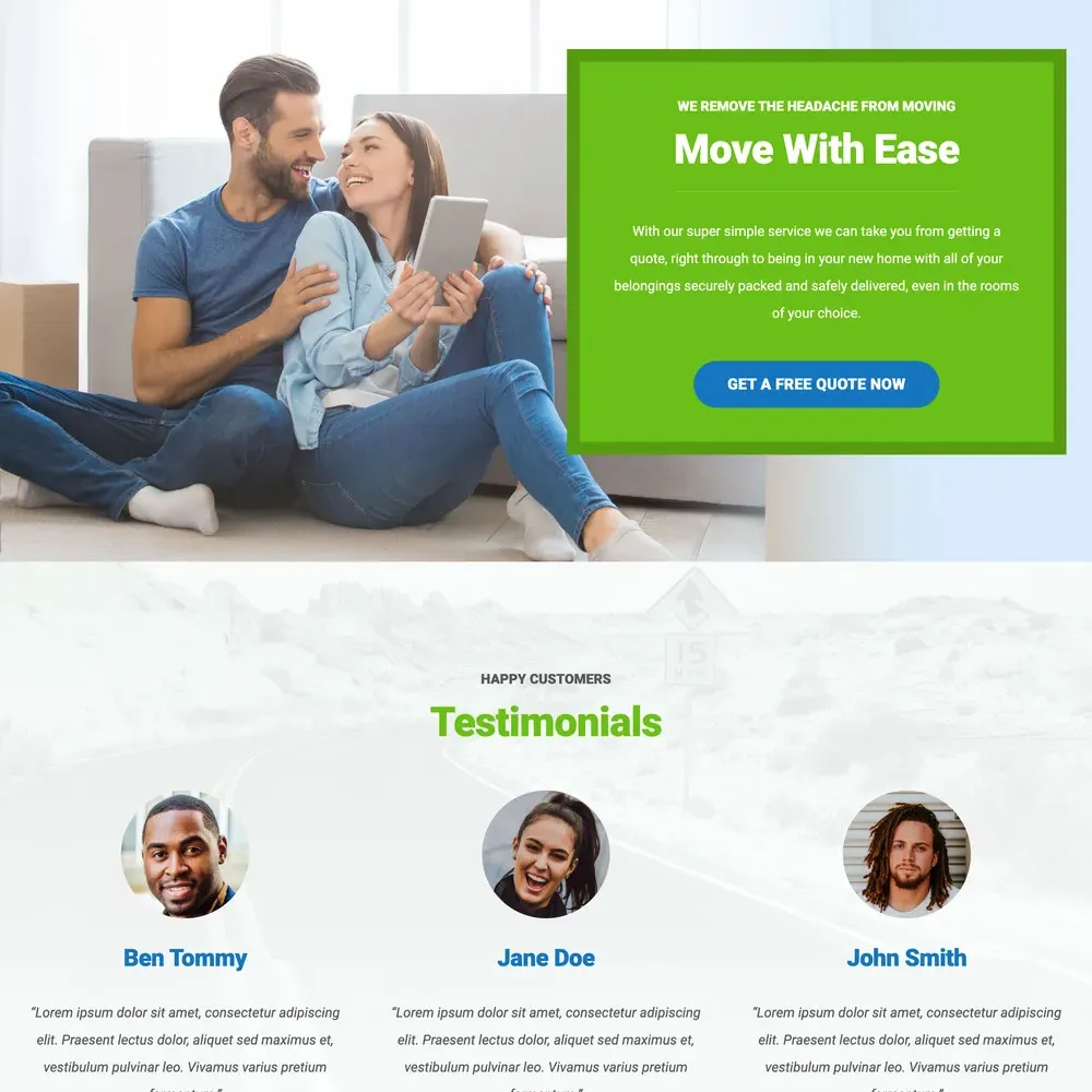 Movers Website Design with Free VPS Web Hosting