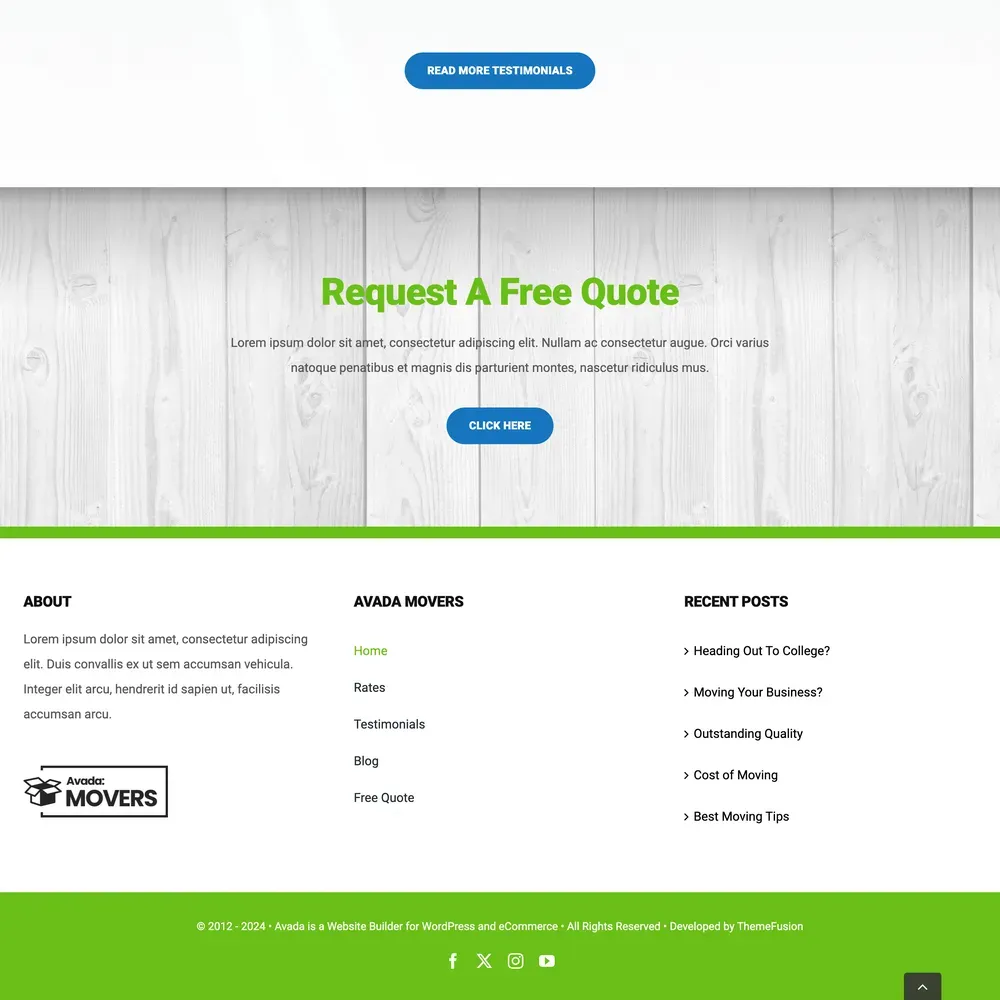 Movers Company Website Design with Free VPS Web Hosting