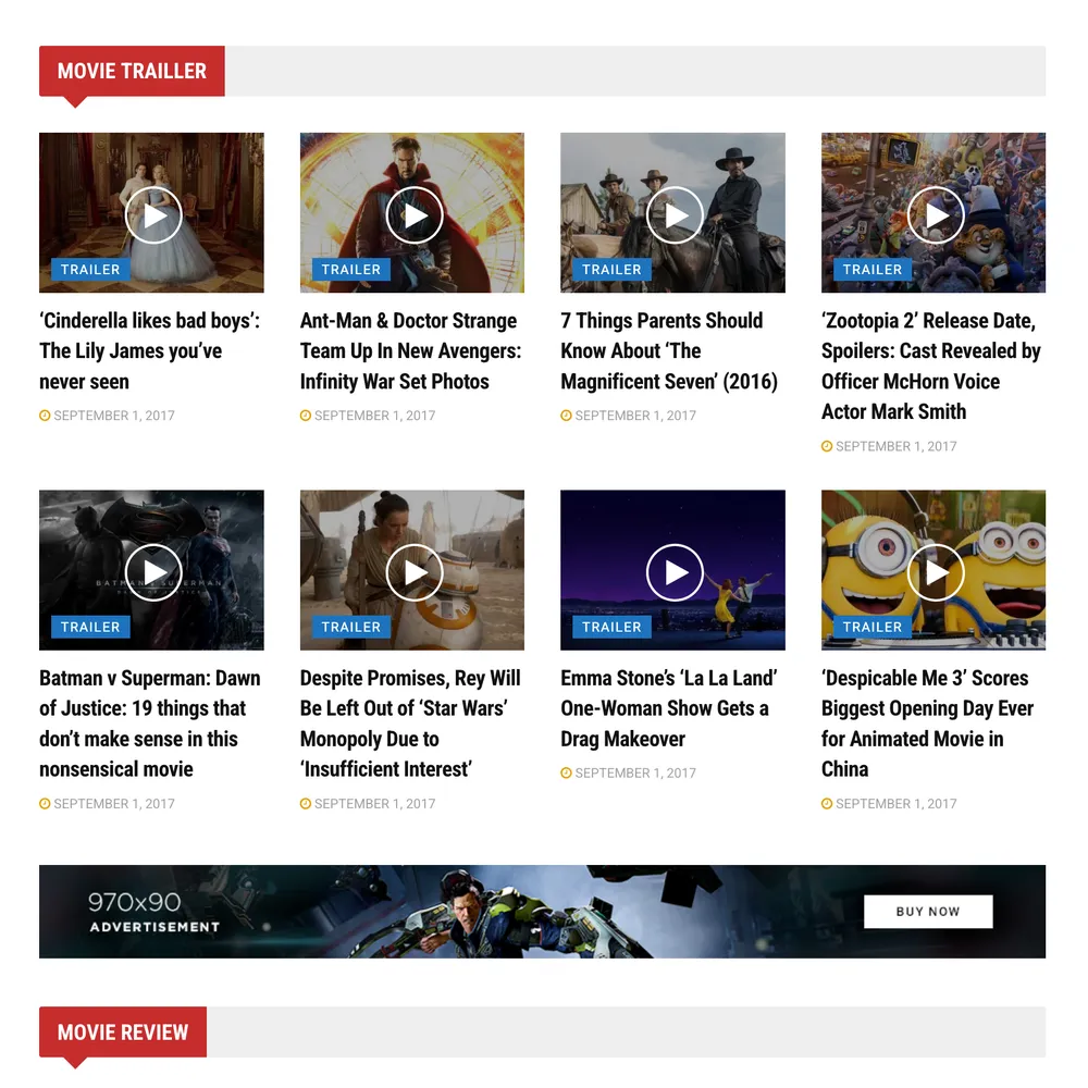 Movie Reviews Website Design with Free VPS Web Hosting