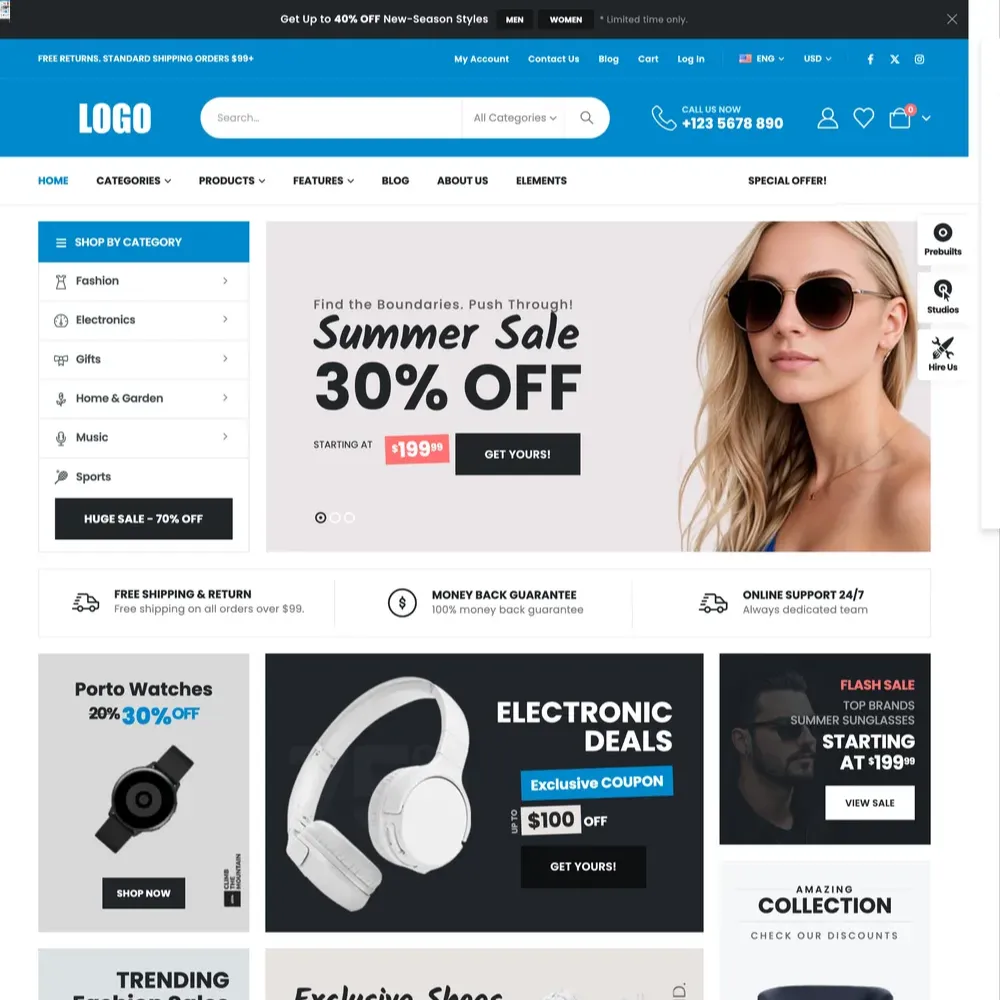 Multi-Category Store Website Design with Free VPS Web Hosting