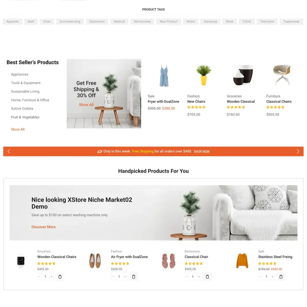 Multivendors Market Website Design with Free Web Hosting