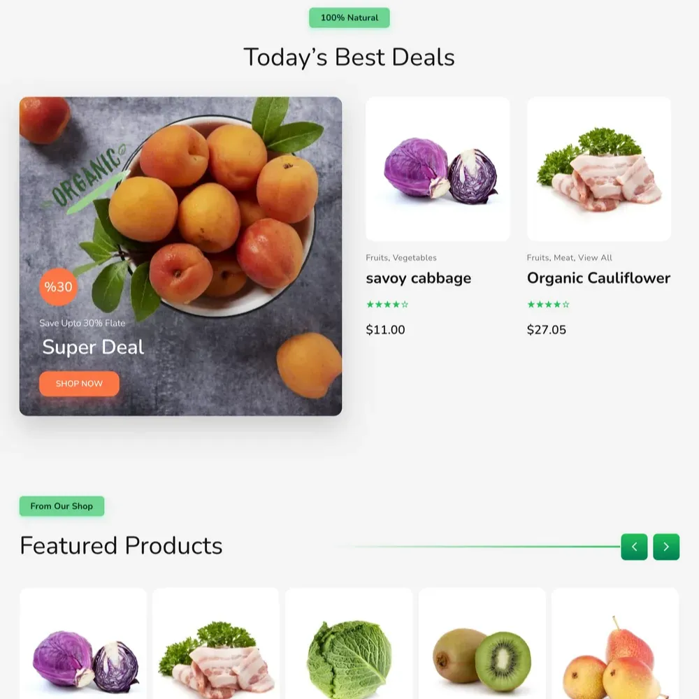 Natural Food Store Website Design with Free VPS Web Hosting