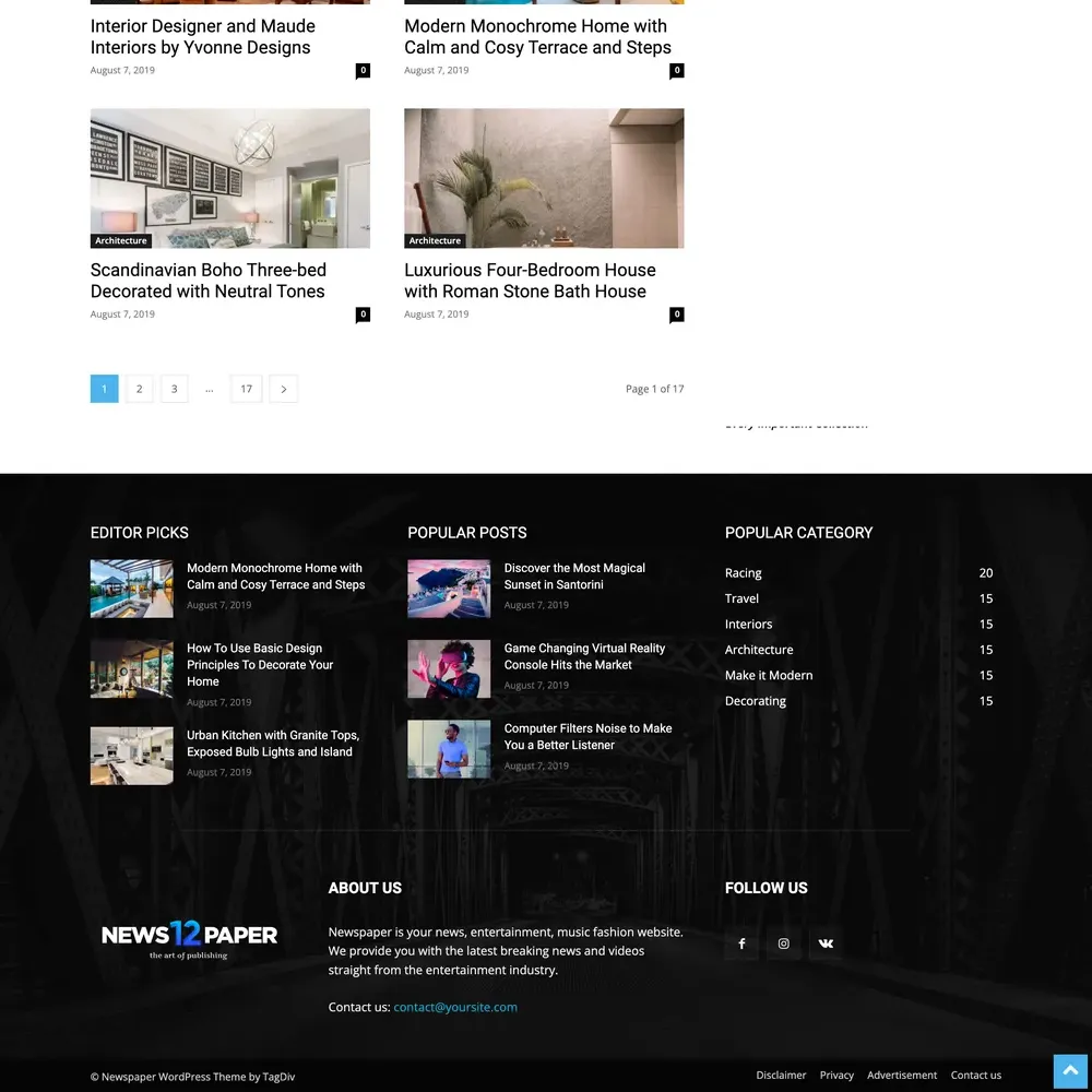 Newspaper Website Design with Free VPS Web Hosting