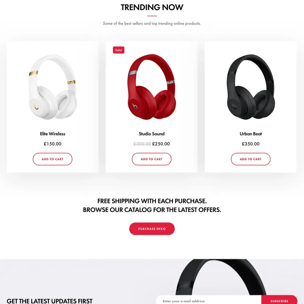 Product Website Website Design with Free VPS Web Hosting