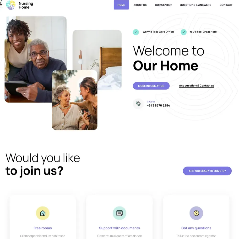 Nursing Home Website Design with Free Web Hosting