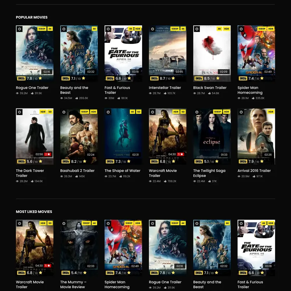 Online Movie Website Design with Free VPS Web Hosting