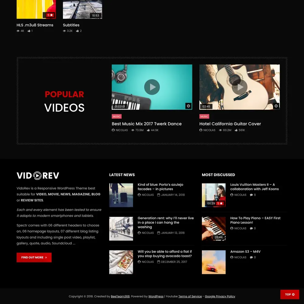 Online Movie Website Design with Free VPS Web Hosting