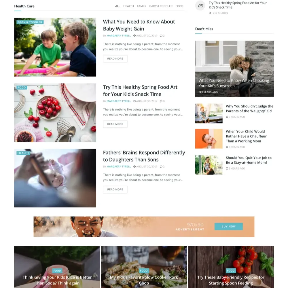 Parenting News Website Design with Free VPS Web Hosting