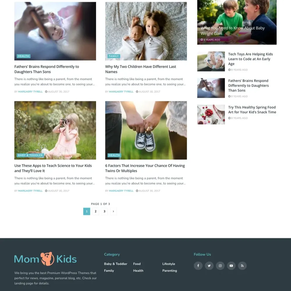 Parenting News Website Design with Free VPS Web Hosting