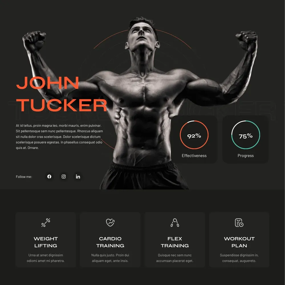 Personal Trainer Website Design with Free Web Hosting