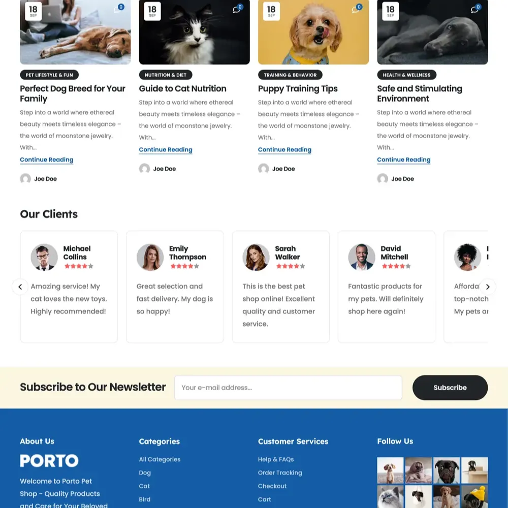 Pet Food Shop Website Design with Free VPS Web Hosting
