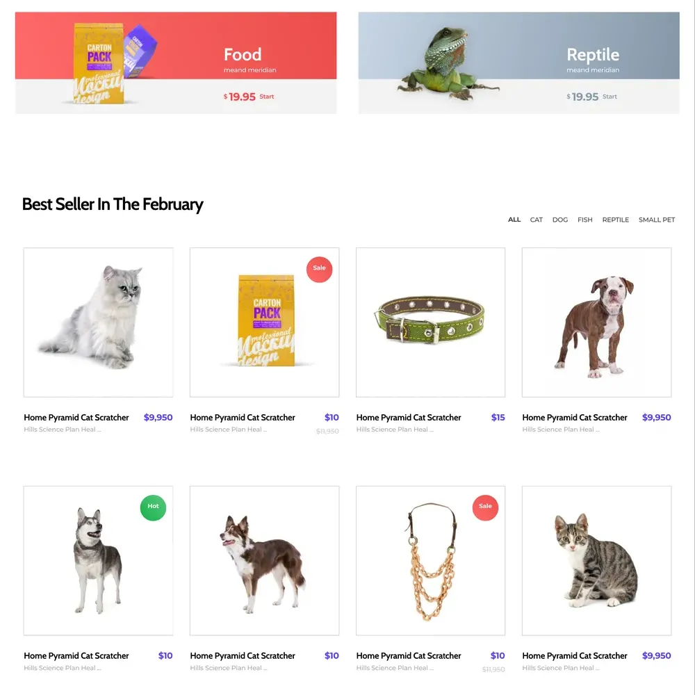 Pet Shop Website Design with Free VPS Web Hosting