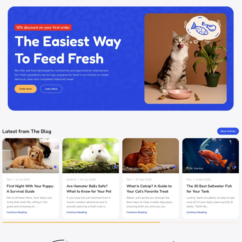 Pet Stor Website Design with Free VPS Web Hosting