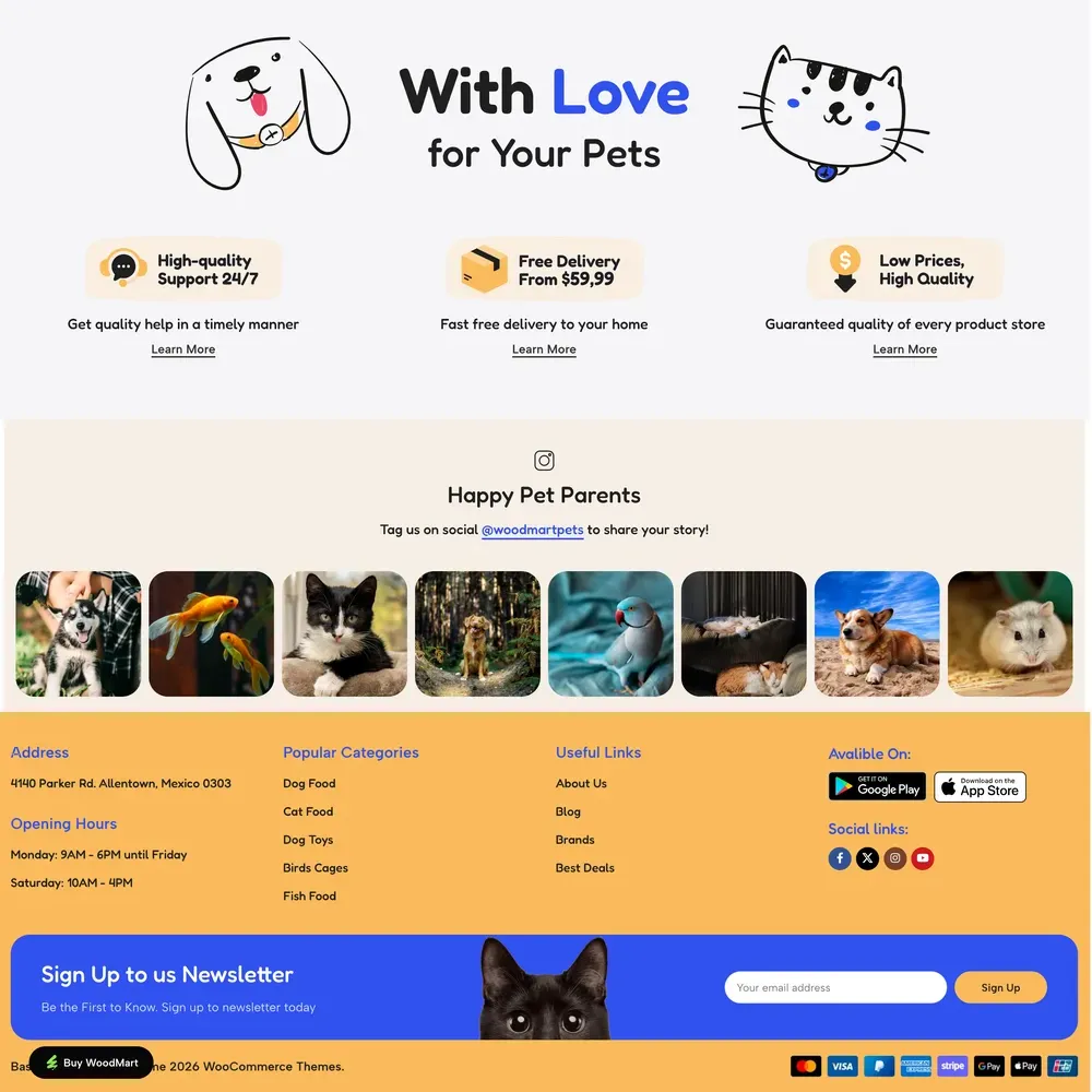 Pet Stor Website Design with Free VPS Web Hosting