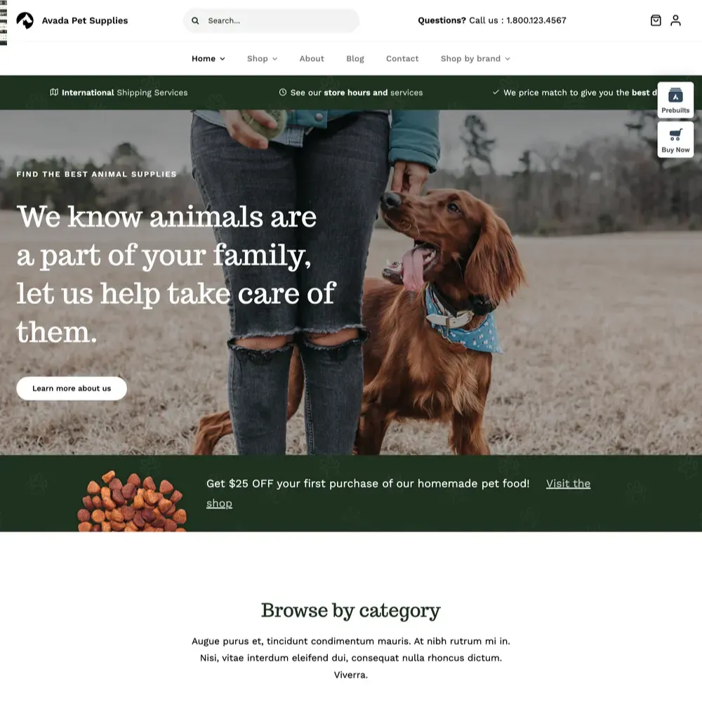 Pet Supplies Website Design with Free VPS Web Hosting