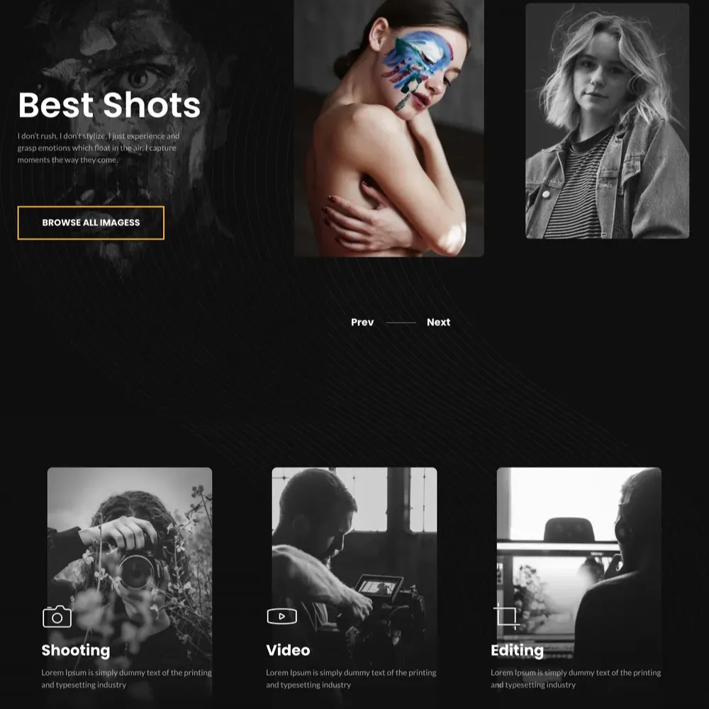 Photography Studio Website Design with Free VPS Web Hosting