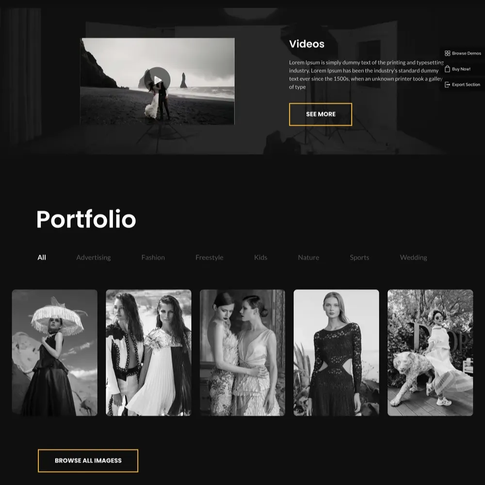 Photography Studio Website Design with Free VPS Web Hosting