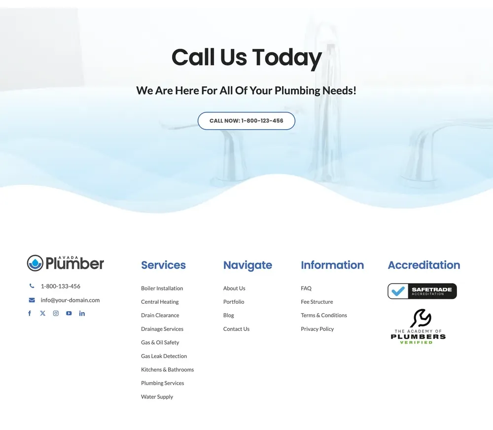Plumbing Service Website Design with Free VPS Web Hosting