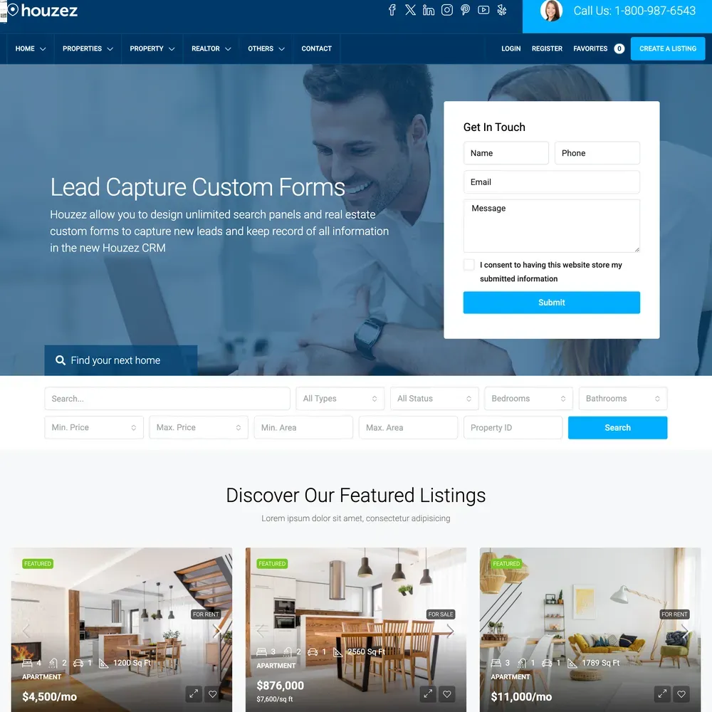 Property Firm Website Design with Free VPS Web Hosting