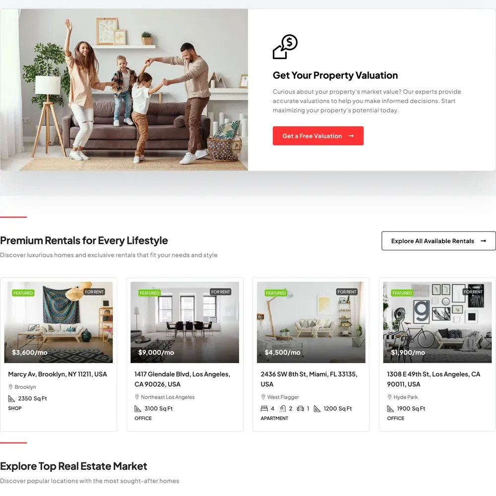 Property Listing Website Design with Free VPS Web Hosting