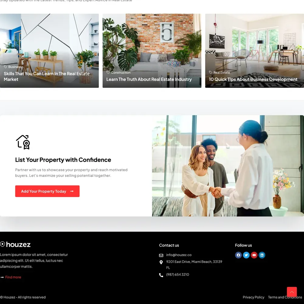 Property Listing Website Design with Free VPS Web Hosting
