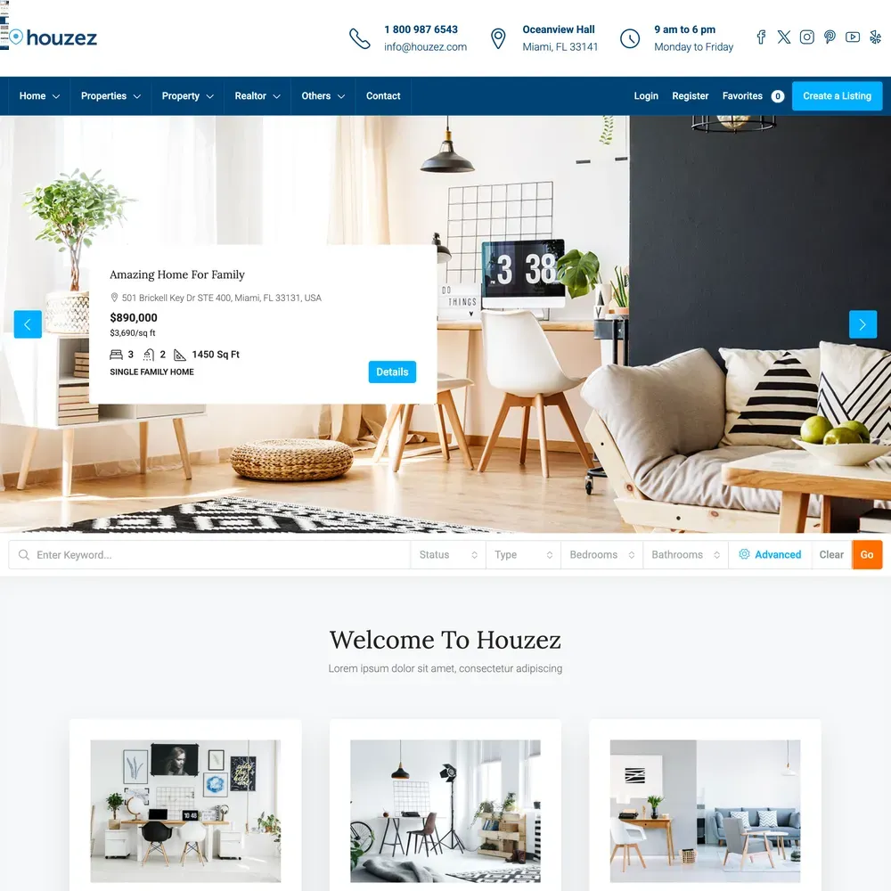 Realty Company Website Design with Free VPS Web Hosting