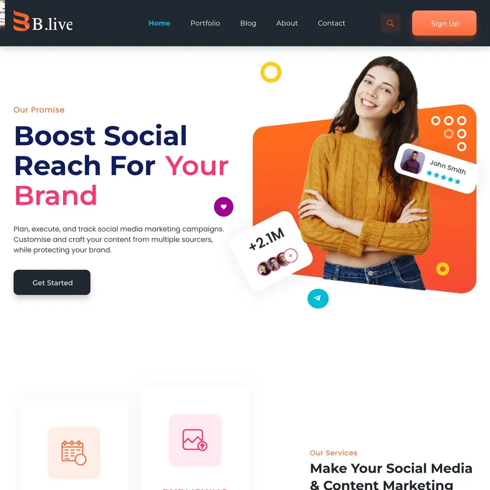 Social Agency Website Design with Free VPS Web Hosting
