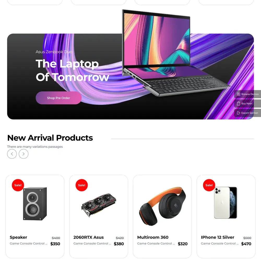 Tech Store Website Design with Free VPS Web Hosting