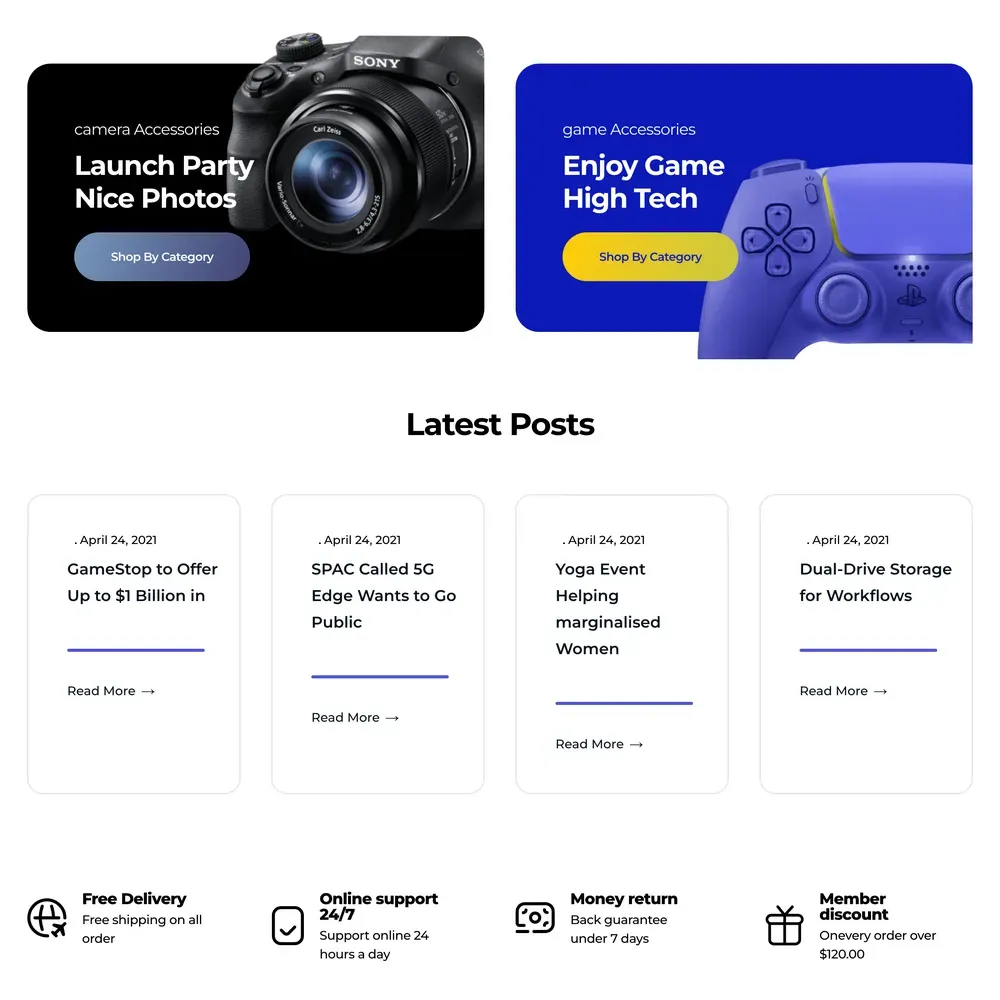 Tech Store Website Design with Free VPS Web Hosting