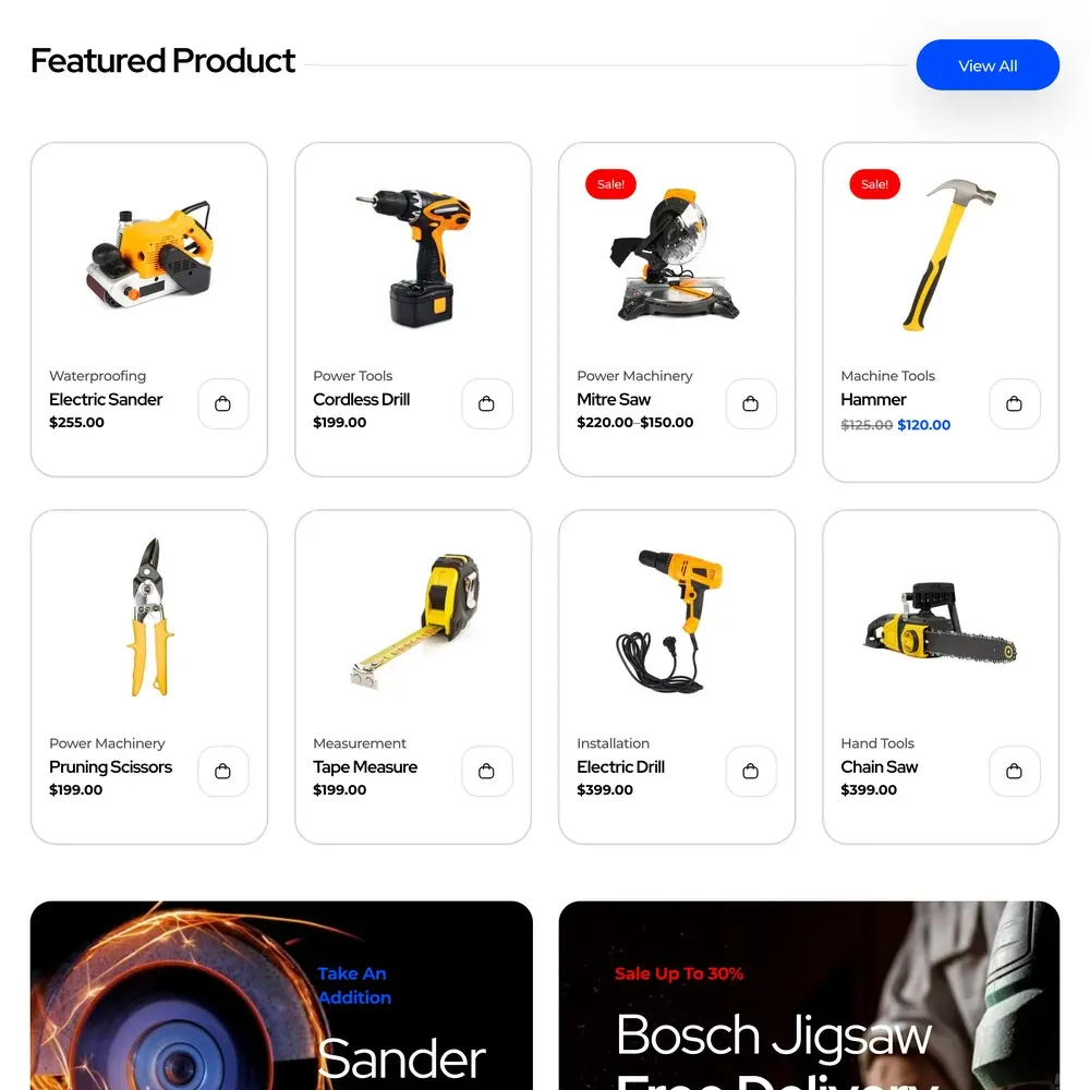 Tool Store Website Design with Free VPS Web Hosting