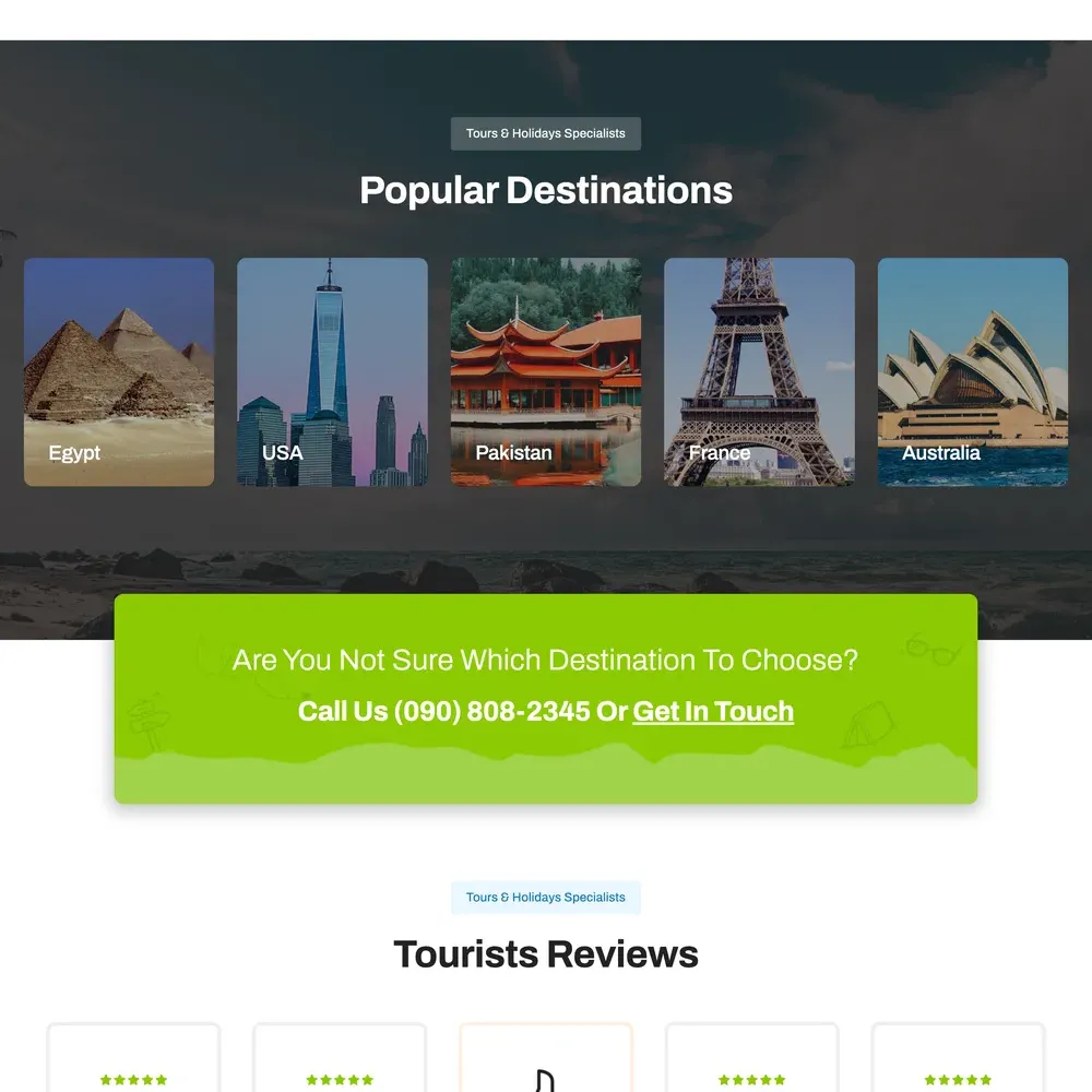 Tour Agency Website Design with Free VPS Web Hosting