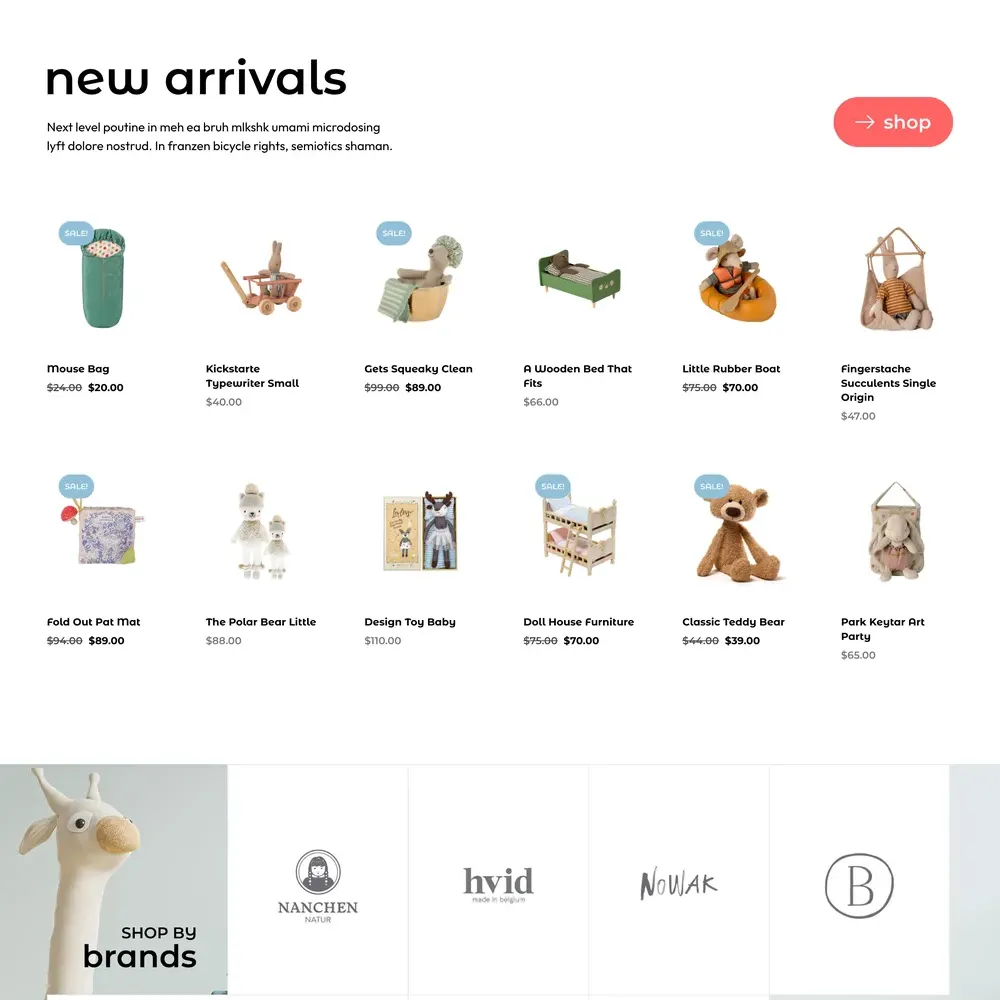 Toy Store Website Design with Free VPS Web Hosting