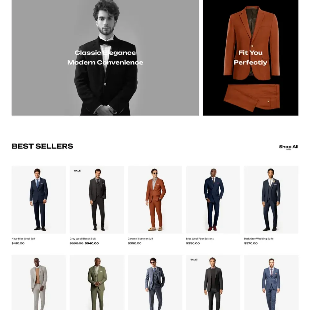 Tuxedo Shop Website Design with Free VPS Web Hosting